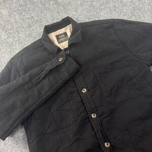 Nomad Sherpa Lined Shacket Small Black Flynn Cotton Button Up Mens